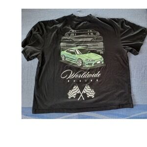GSTR Worldwide Racing T Shirt Mens 2XL Black Graphic Tee Sports Car JDM